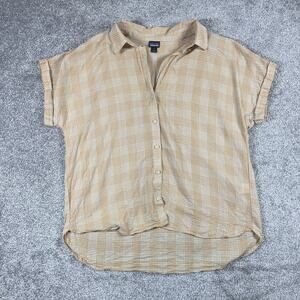 Patagonia Lightweight AC Shirt Womens Small Organic Cotton Hemp Gingham Boxy